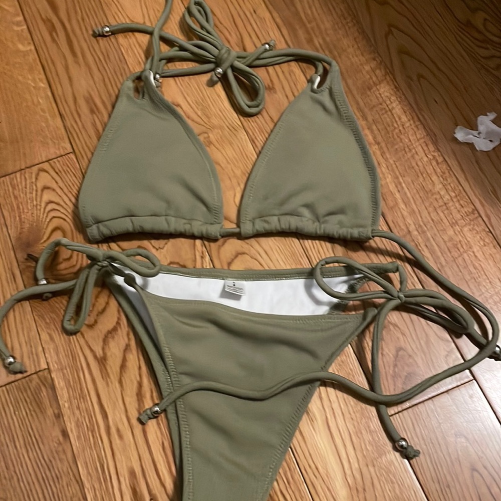 NWOT sunny co elsa army green bikini
